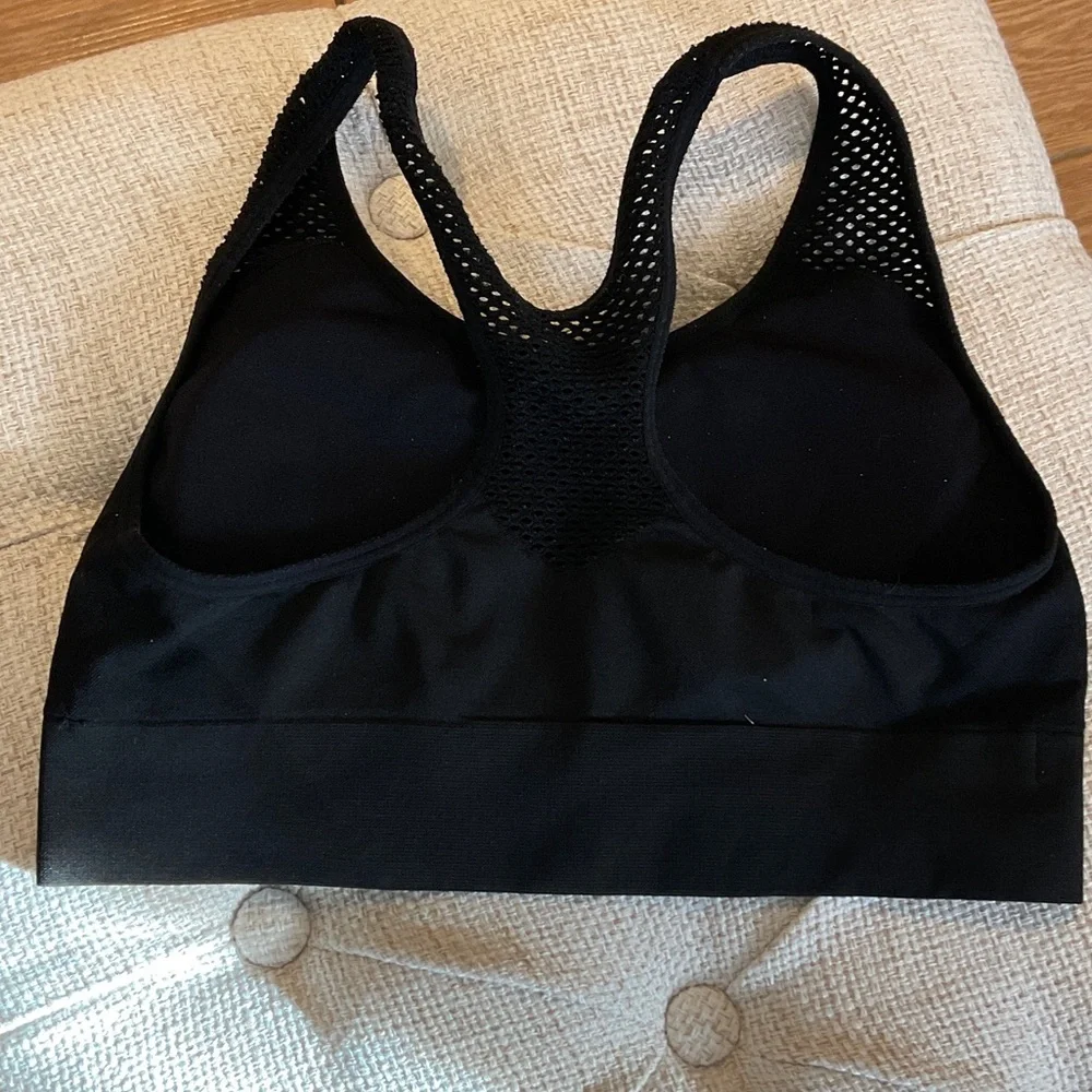 PINK Victoria's Secret Black Mesh Sports Bra